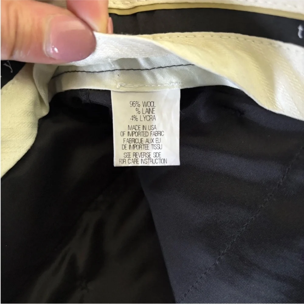 Theory Black Wool Flare Dress Pants Tailored Career Trousers Size 0 Made in USA - Picture 10 of 12